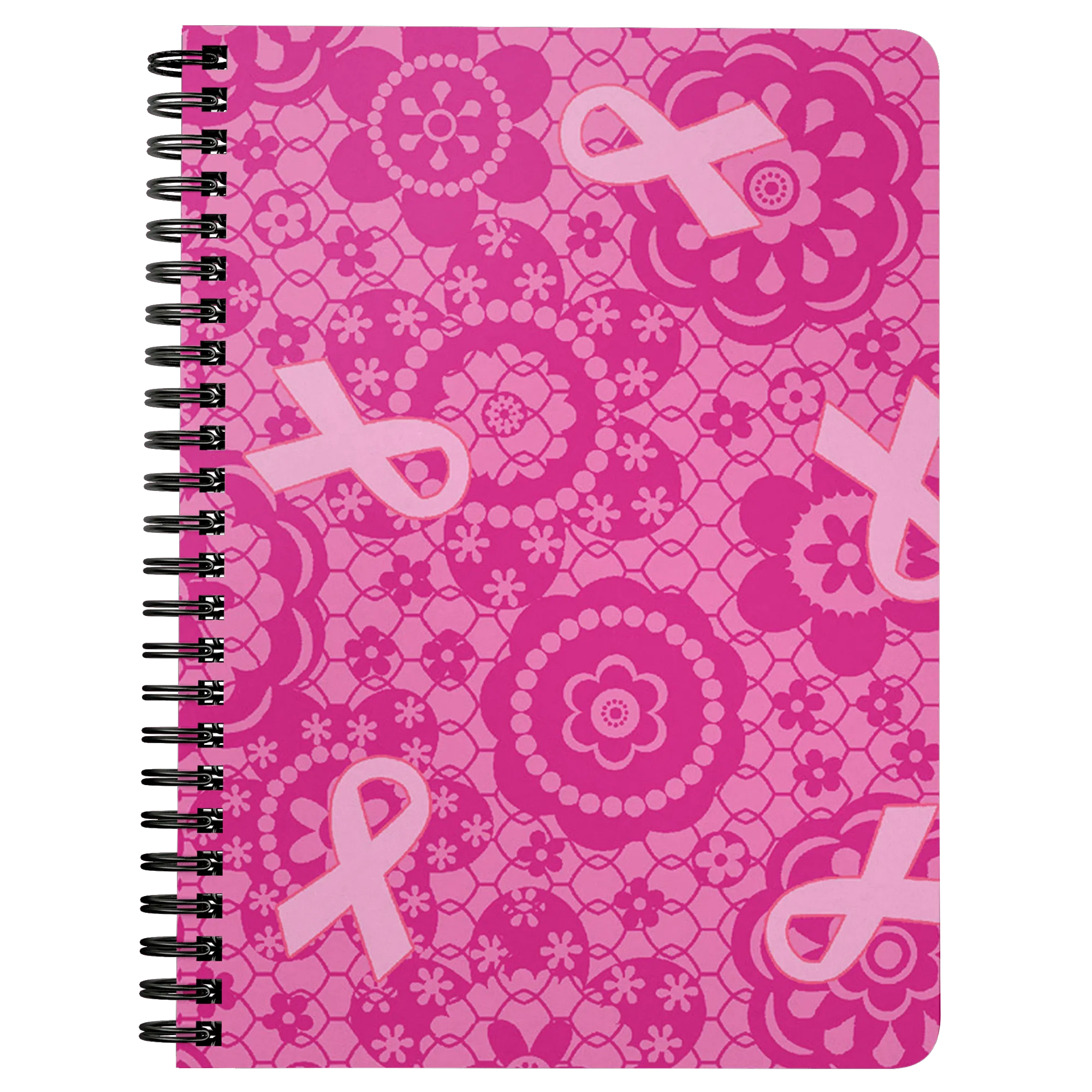 Pink Ribbon Pattern Spiralbound Notebook Journal