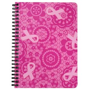 Pink Ribbon Pattern Spiralbound Notebook Journal
