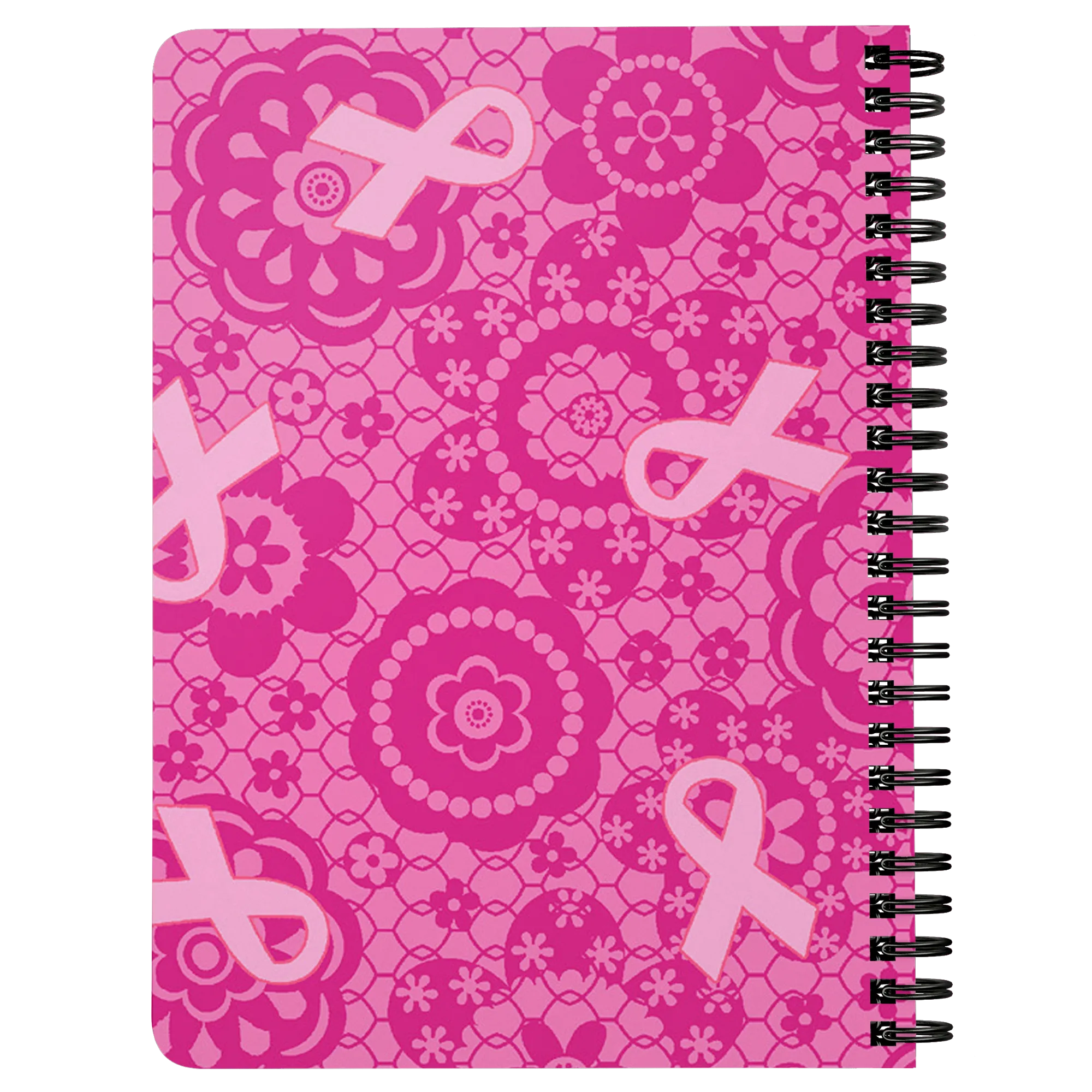 Pink Ribbon Pattern Spiralbound Notebook Journal