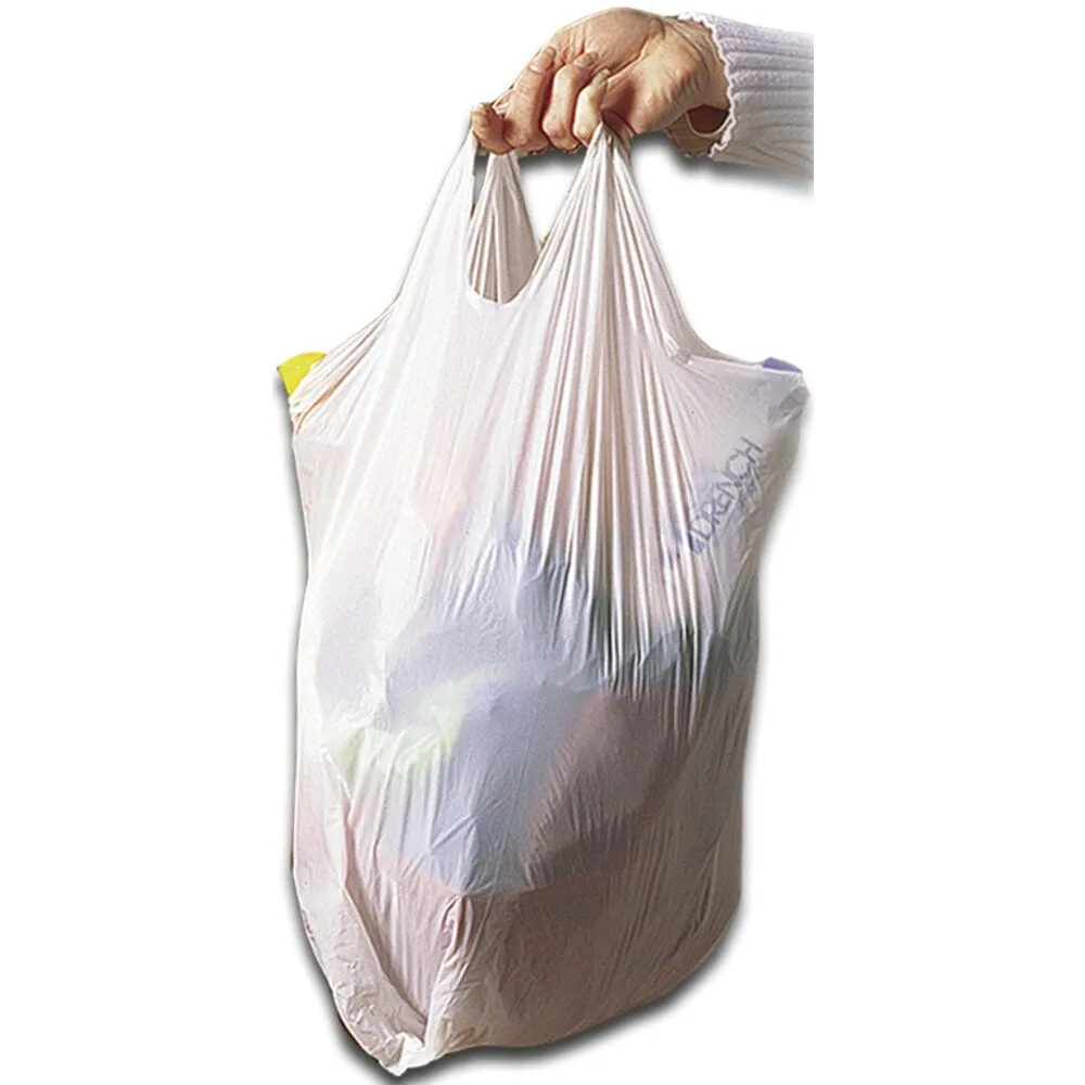 Plastic Thank You Shopping Bags for Retail / 11.5" X 22" with 6.5" Gusset / 132 Pack