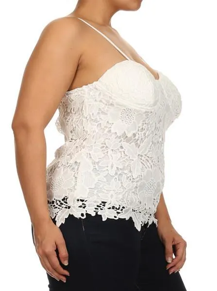 Plus Size Sun Kissed Floral Crochet Top