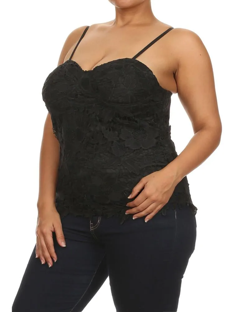 Plus Size Sun Kissed Floral Crochet Top