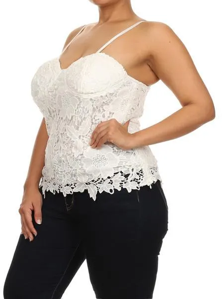Plus Size Sun Kissed Floral Crochet Top