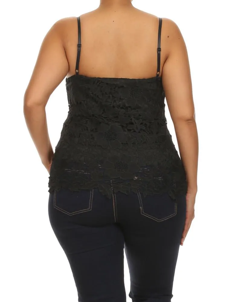 Plus Size Sun Kissed Floral Crochet Top