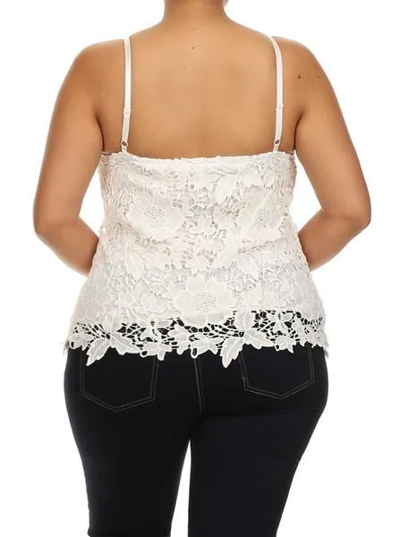 Plus Size Sun Kissed Floral Crochet Top