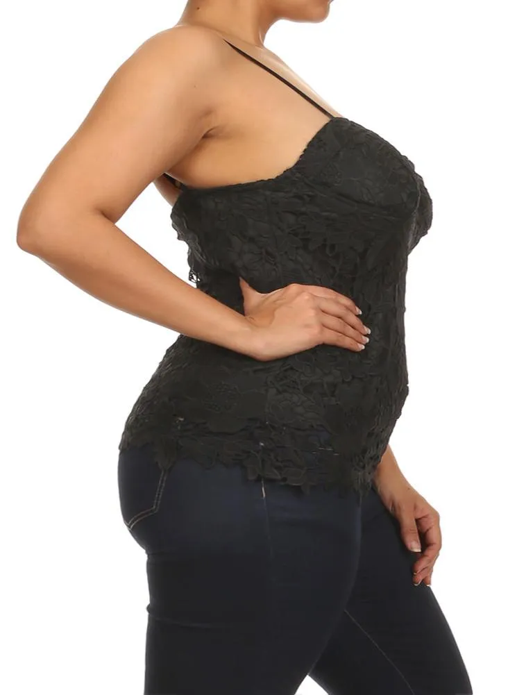 Plus Size Sun Kissed Floral Crochet Top