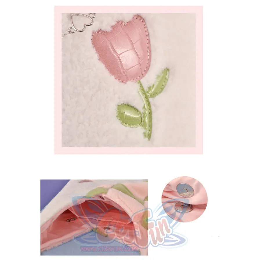 Plush Pink Spliced Large-capacity Bag S22417