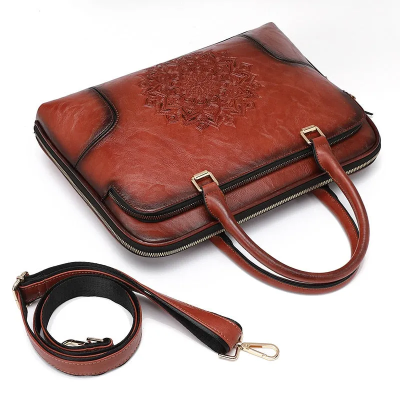Porte Document Femme d'Affaires Vintage de Style Rétro