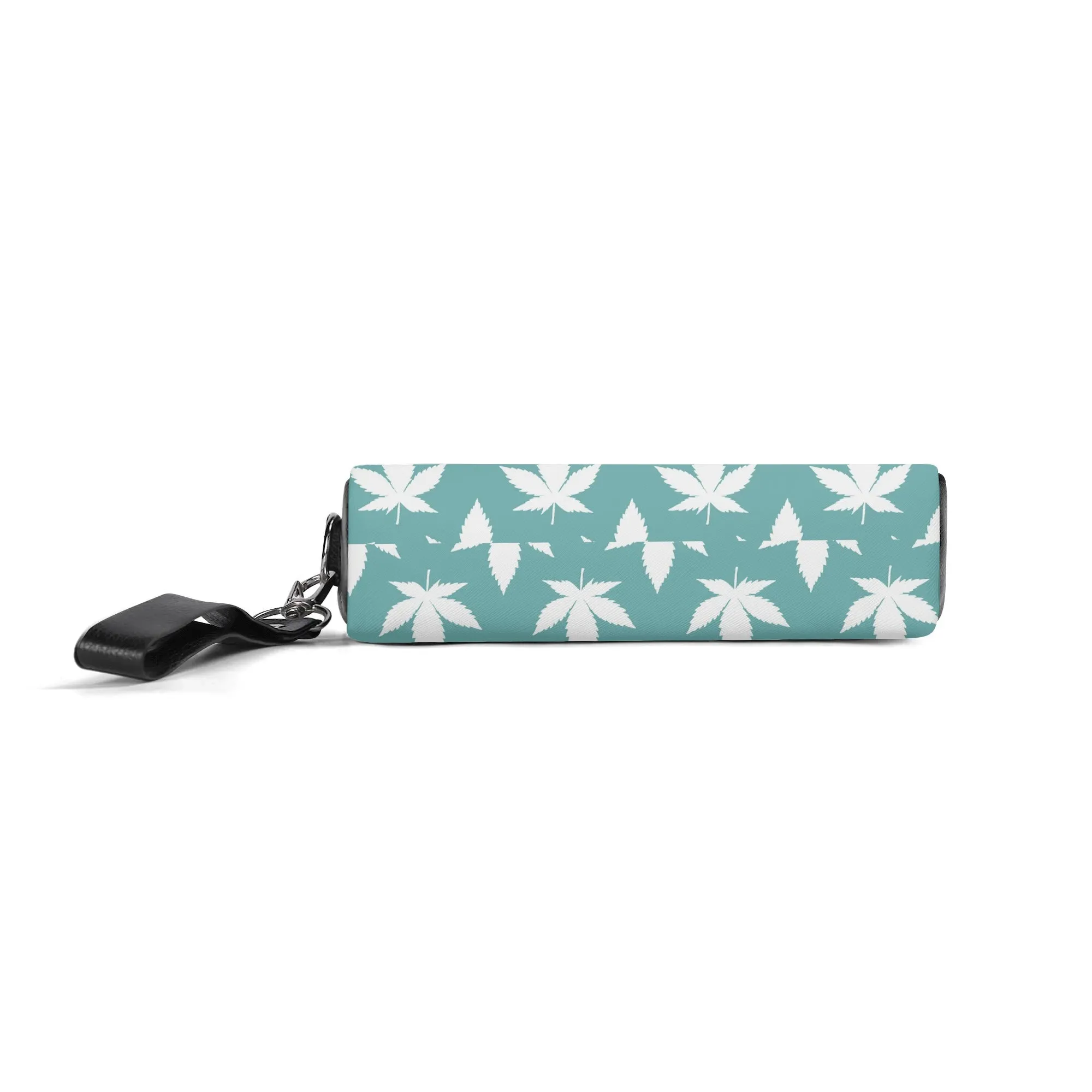 Potleaf Pattern PU Leather Zipper Clutch Bag