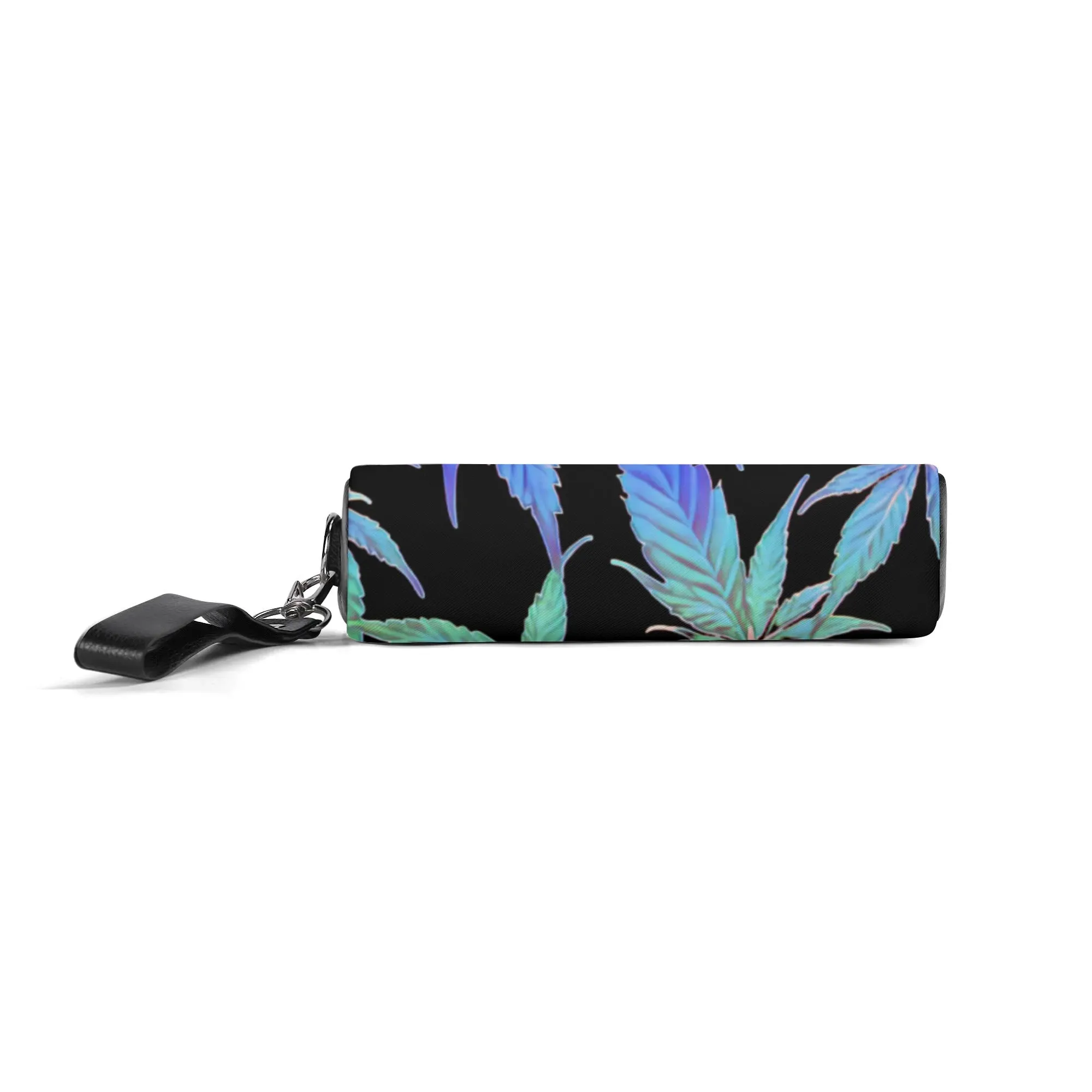 Potleaf Pattern PU Leather Zipper Clutch Bag