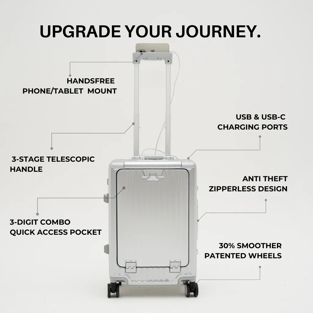 PRIME USB CHARGER SUITCASE | SILVER