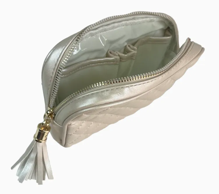 Pursen Small Makeup Case - Pearl Quilted