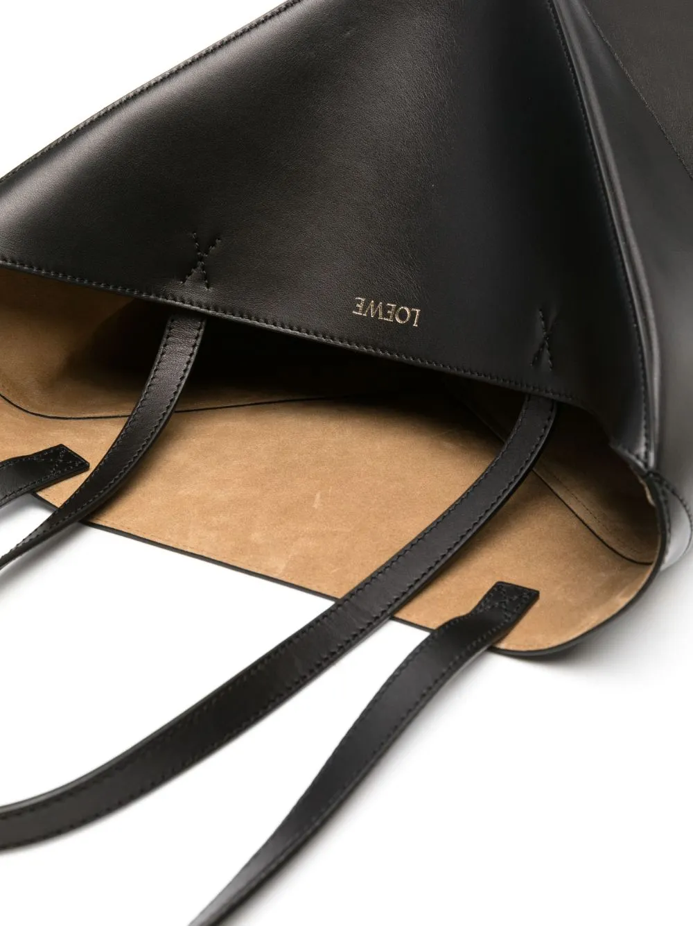 Puzzle fold medium leather tote