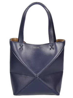 Puzzle fold mini leather tote