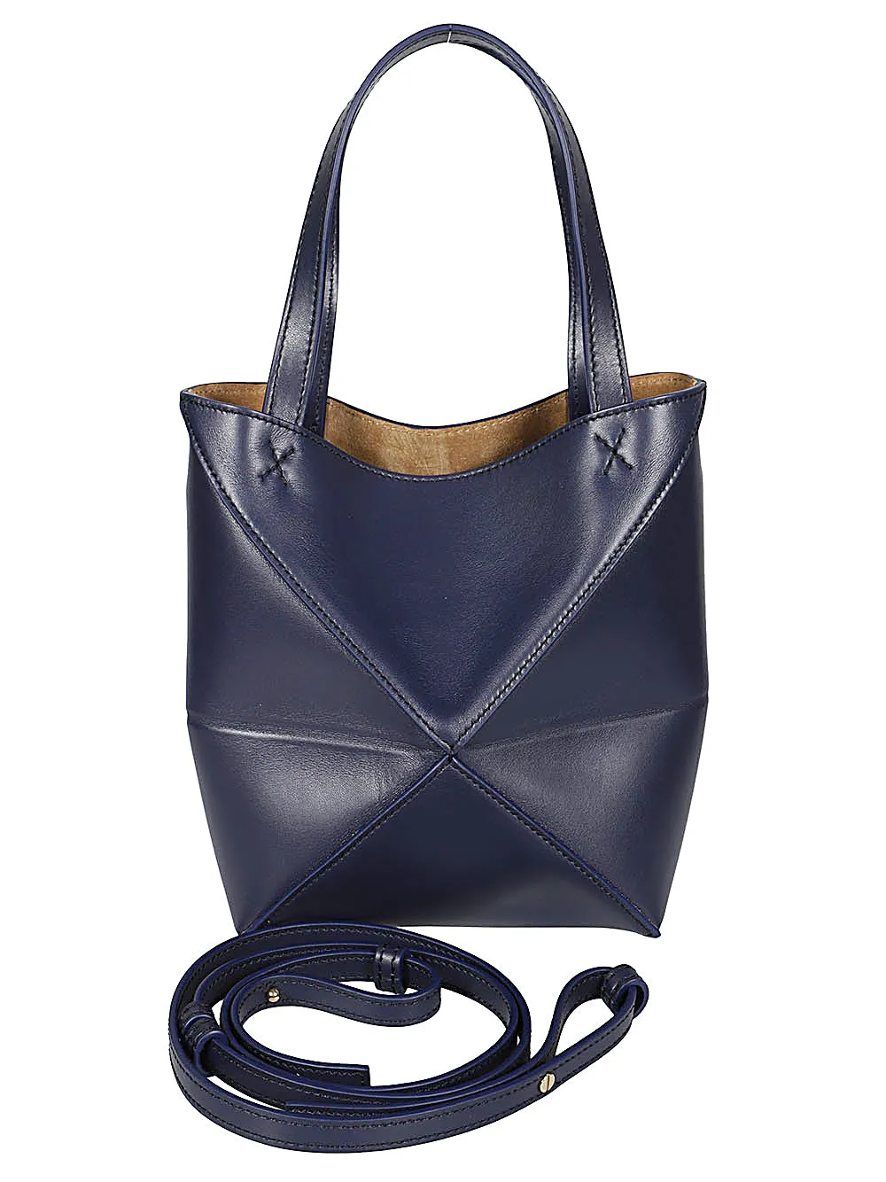 Puzzle fold mini leather tote
