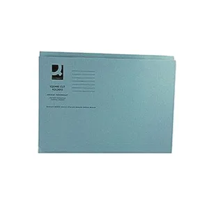Q-Connect Square Cut Folder Mediumweight 250gsm Foolscap Blue (Pack of 100)