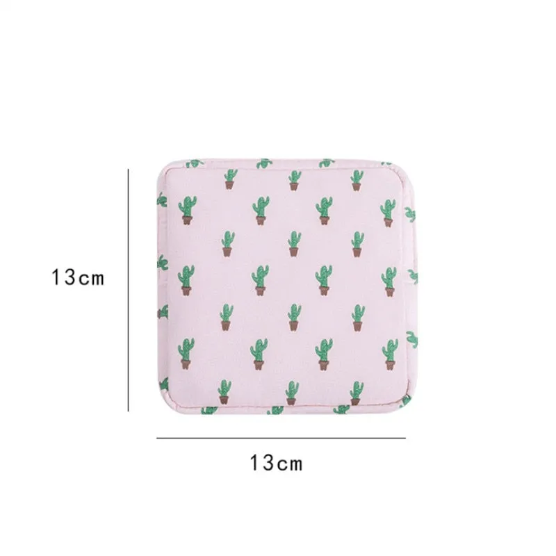 Realaiot 1PCS Women Cosmetic Bag Case Necessary Cute Travel Organizer Fashion Girl  Lipstick Sanitary Pads Toiletry Bags Makeup Pouch Bag