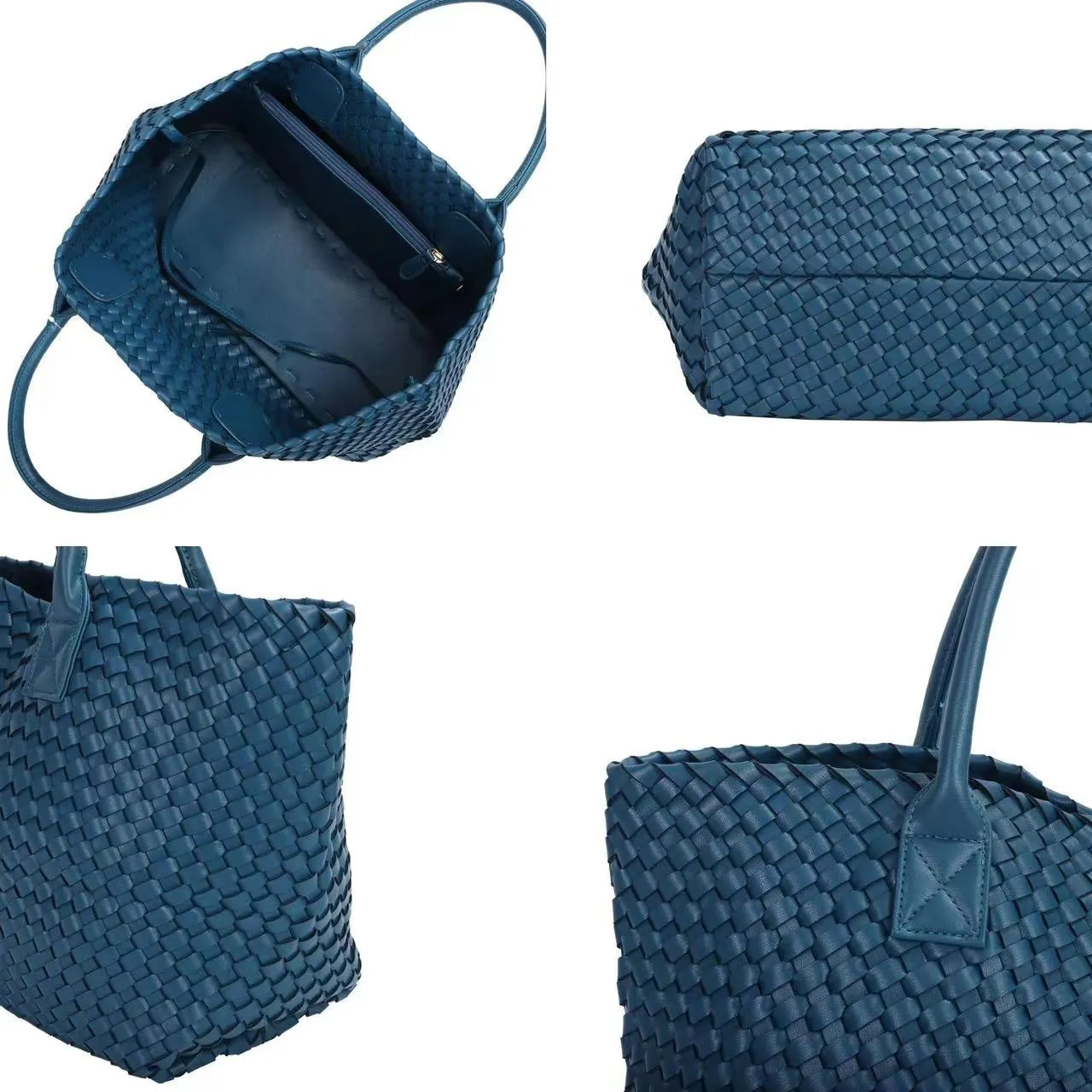 realaiot  Simple Woven Design Tote Bag, Large Capacity Shoulder Bag, Versatile Handbag For Travel, Commuter, Shopping