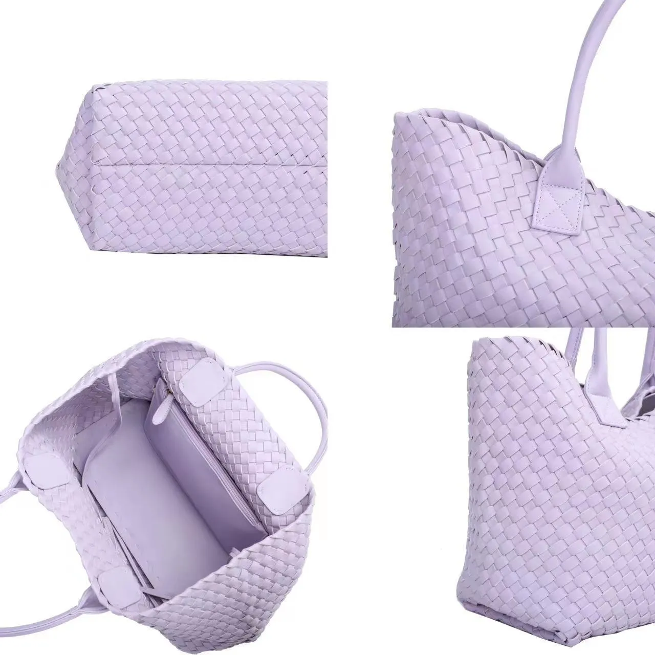 realaiot  Simple Woven Design Tote Bag, Large Capacity Shoulder Bag, Versatile Handbag For Travel, Commuter, Shopping