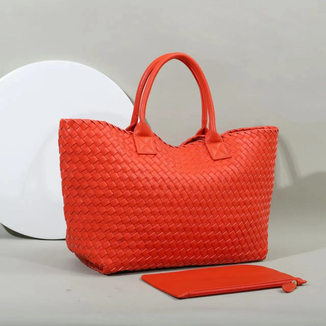 realaiot  Simple Woven Design Tote Bag, Large Capacity Shoulder Bag, Versatile Handbag For Travel, Commuter, Shopping