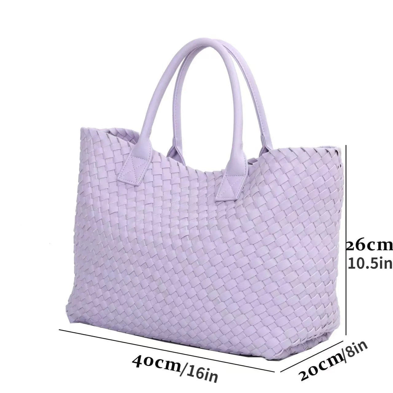 realaiot  Simple Woven Design Tote Bag, Large Capacity Shoulder Bag, Versatile Handbag For Travel, Commuter, Shopping