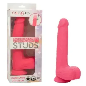 Rechargeable Rumbling & Thrusting Silicone Studs® pink 7"/17.75cm