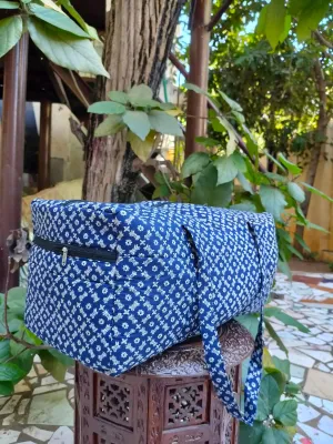 Rectangle Travel Bag Blue Triangle designs