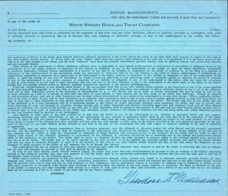 Red Sox Ted Williams Authentic Signed 7.5X8.5 Document PSA/DNA #T00803