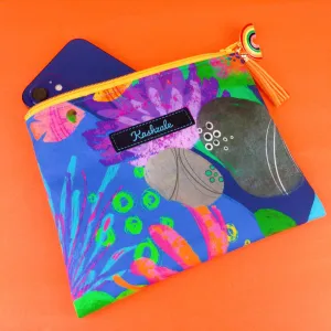Reef Rainbow Clutch, Small makeup bag. Kasey Rainbow Design.