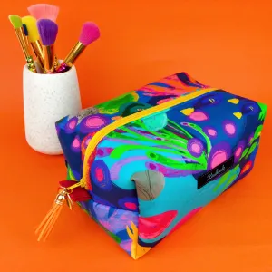 Reef Rainbow Large Box Cosmetic Bag. Kasey Rainbow Design.