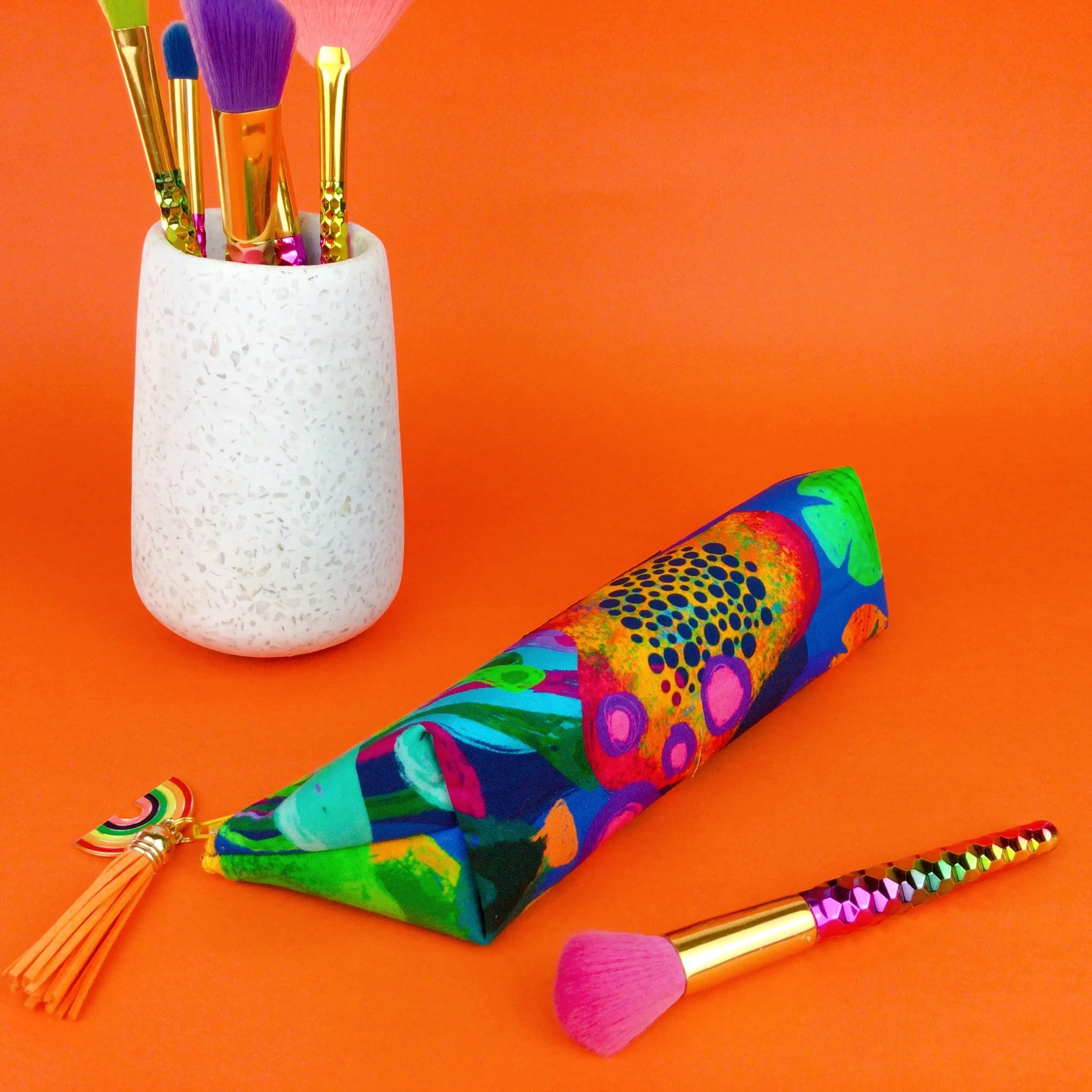 Reef Rainbow Makeup Brush Bag.  Kasey Rainbow Design.