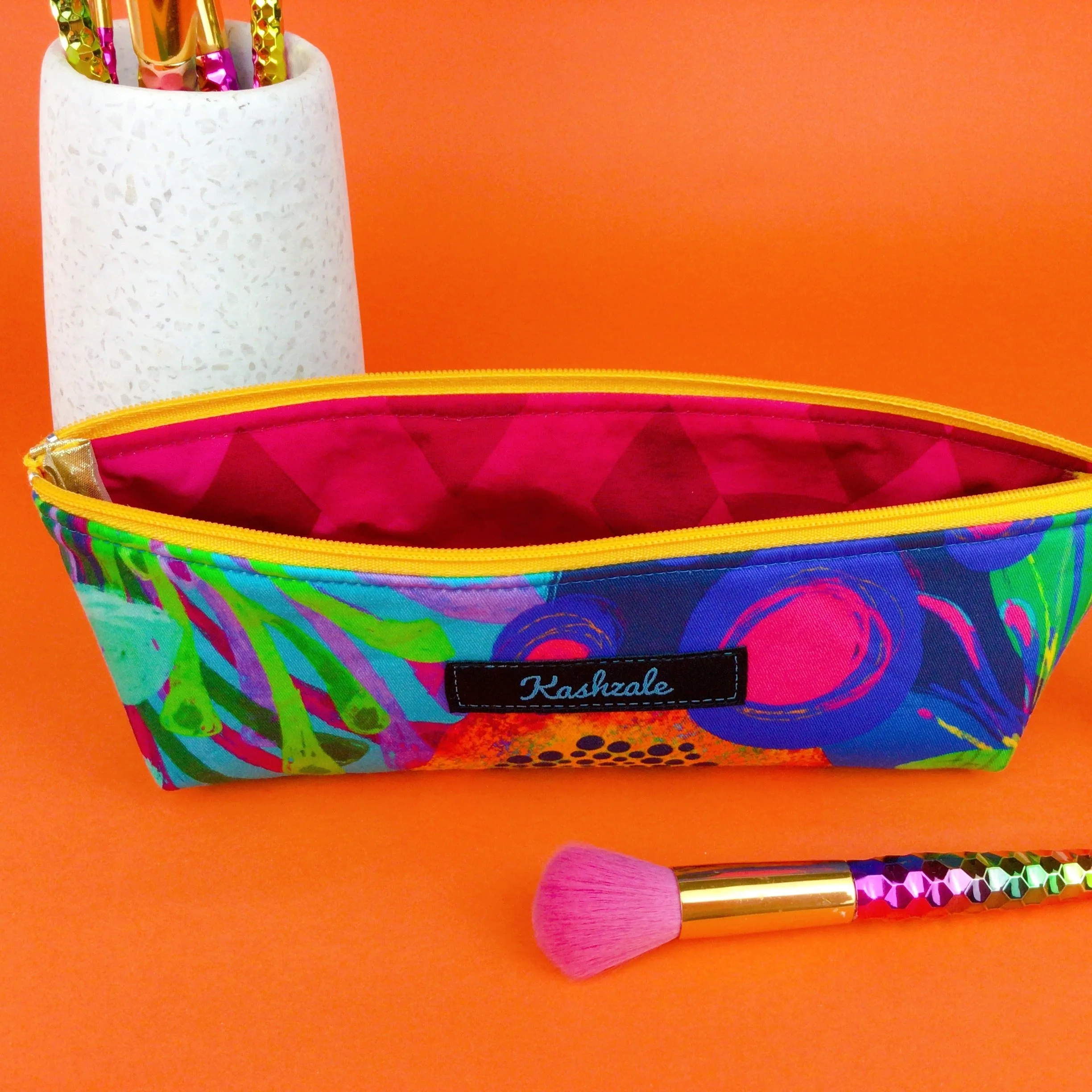 Reef Rainbow Makeup Brush Bag.  Kasey Rainbow Design.