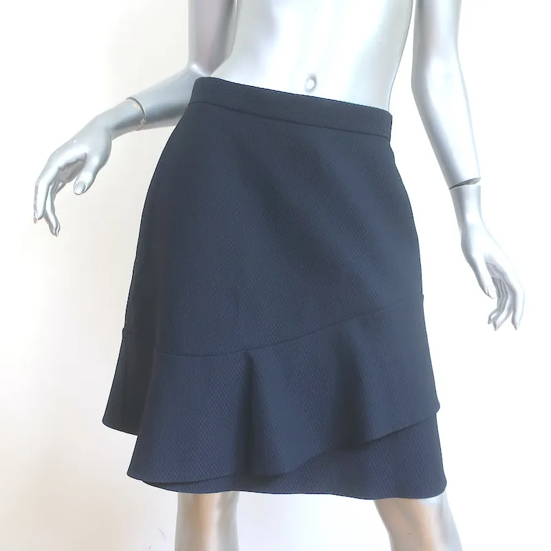 Reiss Ruffle Hem Skirt Navy Size 8