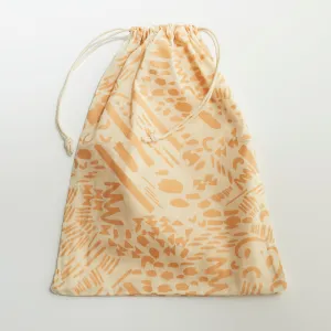 Reusable Cinch Bag - Dashes & Moons - Dusty Pink