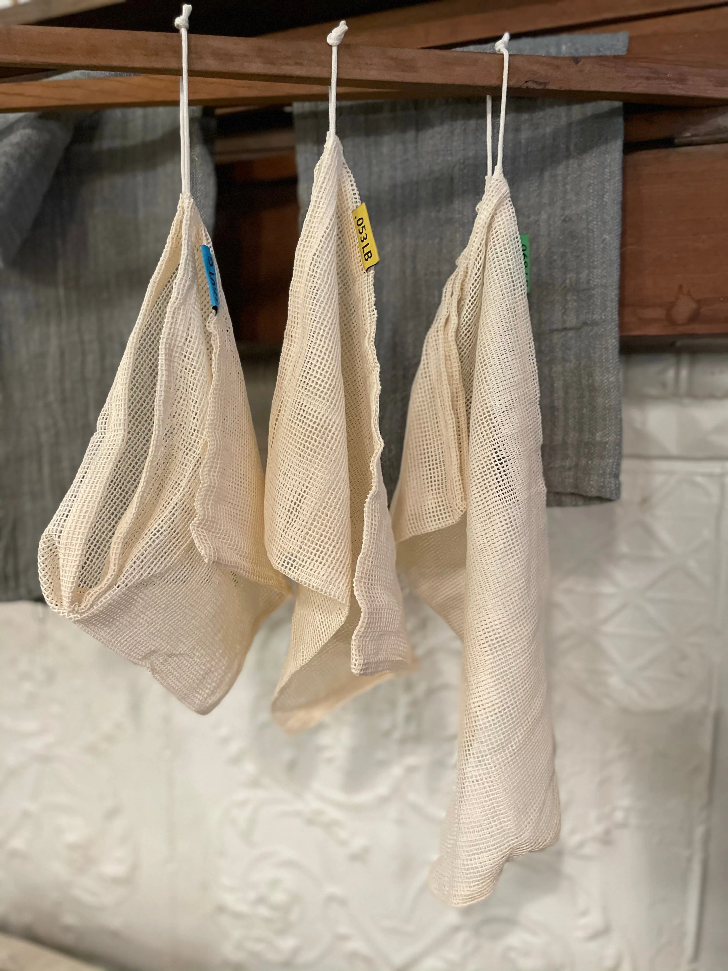 REUSABLE PRODUCE BAGS - SET OF 3