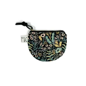 Richmond Half Moon Pouch in Midnight Metallic Garden Linen Canvas