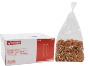 RiteSource - 7"  3" x 18" Clear 9 lb Poly Bags, 500/bx - GP9