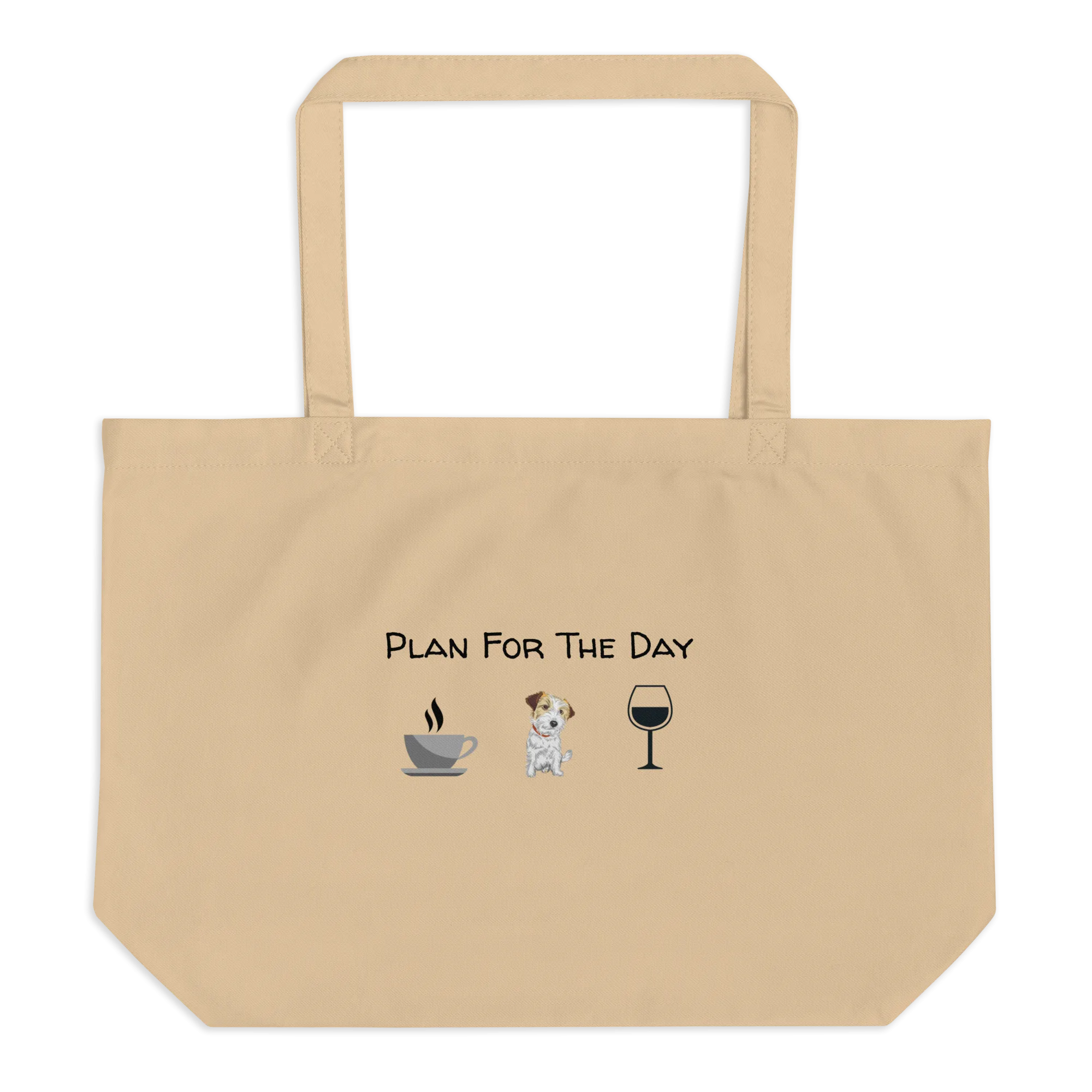 Russell Terrier Plan for the Day X-Large Tote/ Shopping Bags