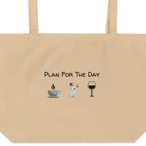 Russell Terrier Plan for the Day X-Large Tote/ Shopping Bags