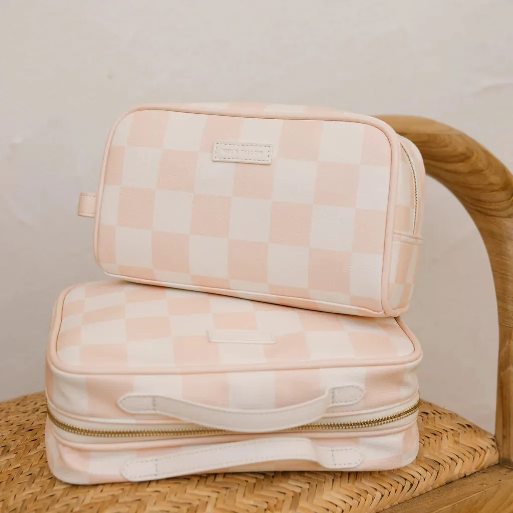 Salmon Check Wash Bag