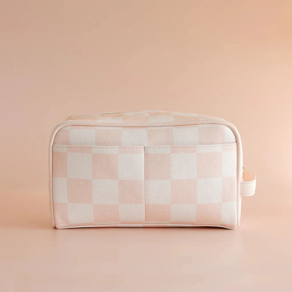 Salmon Check Wash Bag