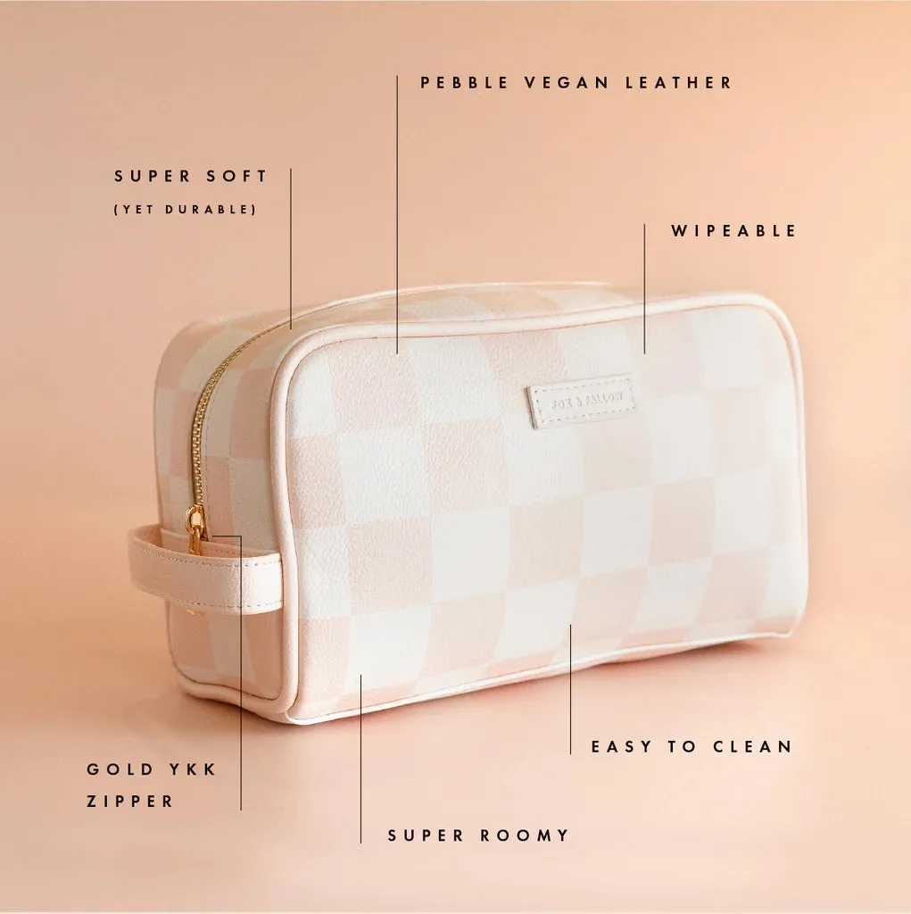 Salmon Check Wash Bag
