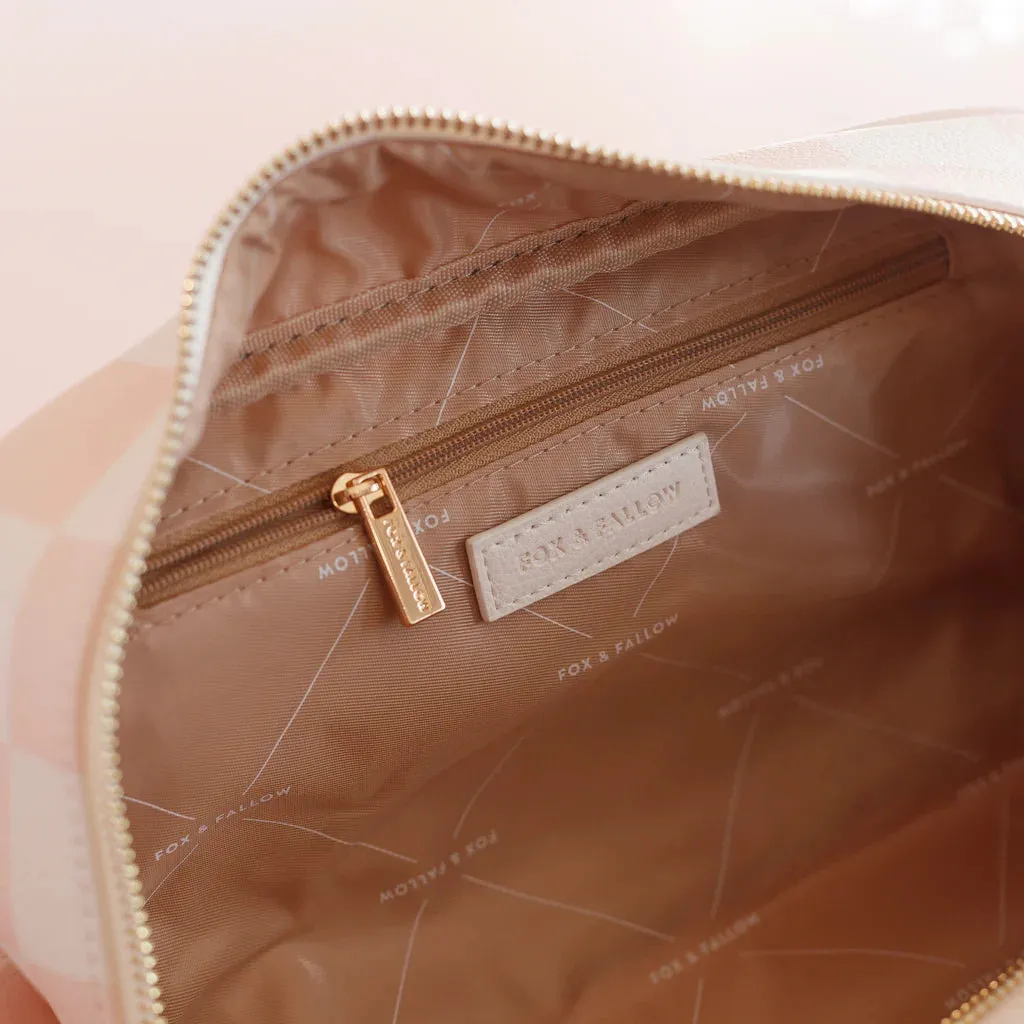 Salmon Check Wash Bag