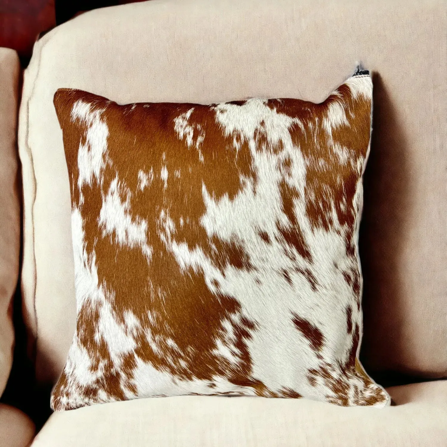 Salt and Pepper Cowhide Pillow
