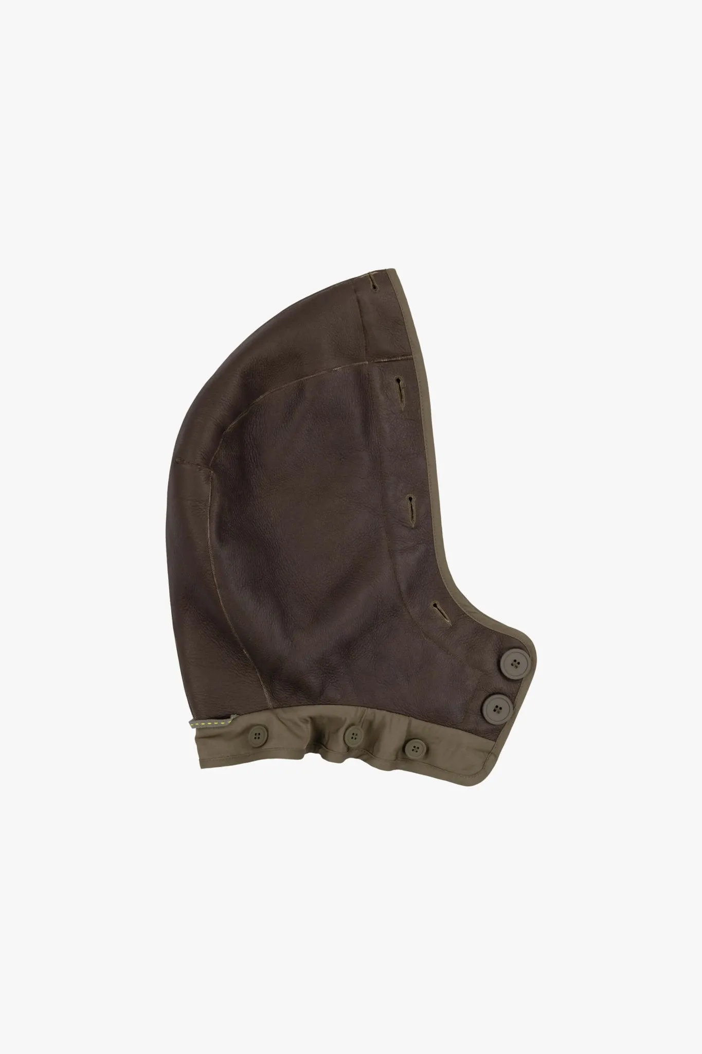 Shearling Leather Hood - Blush / Dark Olive