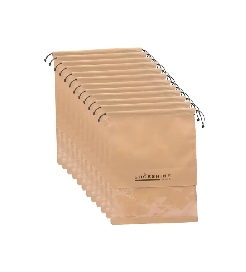 SHOESHINE Shoe Bags (Pack of 6) Travel Shoe Pouch - Maroon