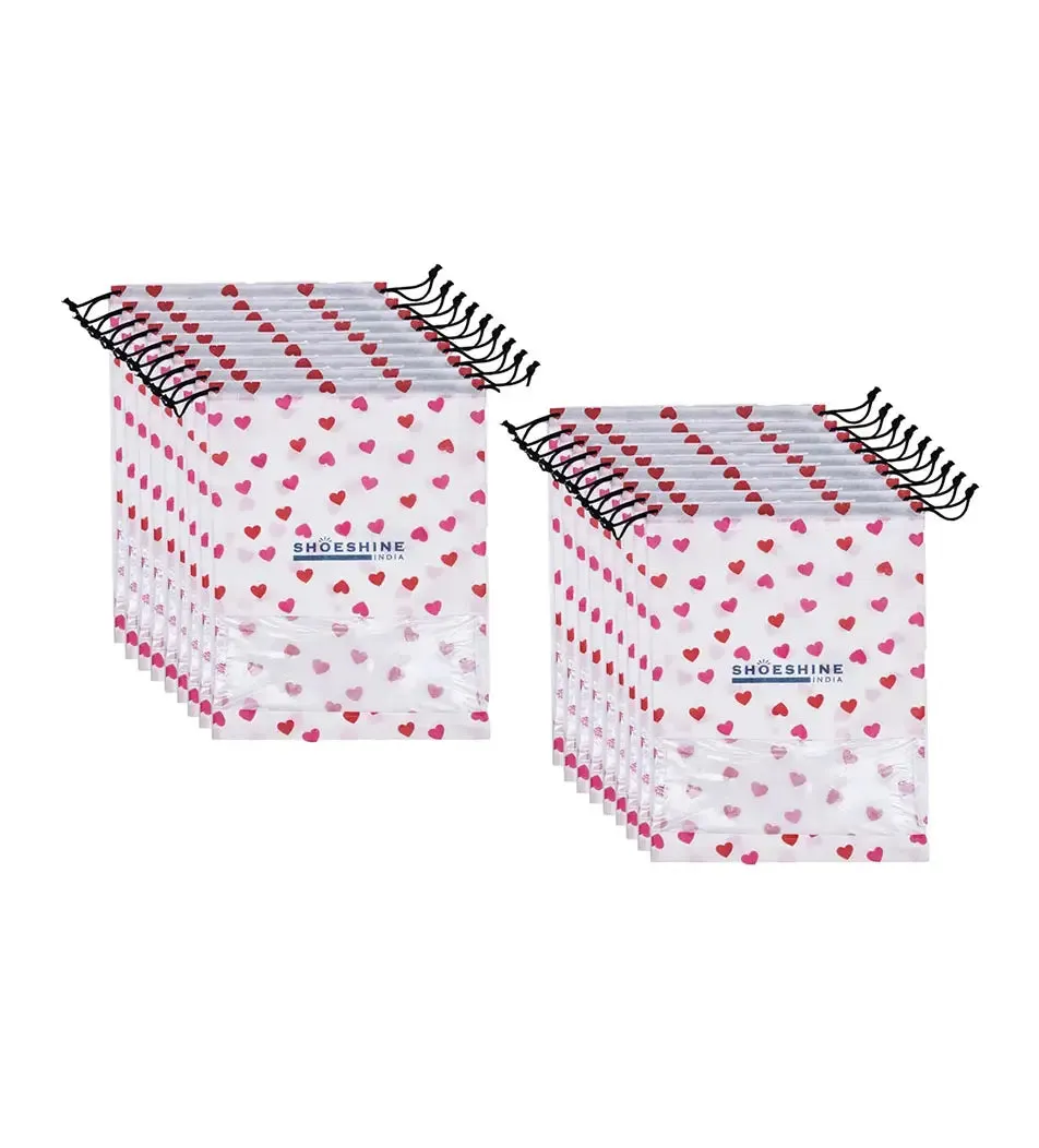SHOESHINE Shoe Bags (Pack of 6) Travel Shoe Pouch - Maroon