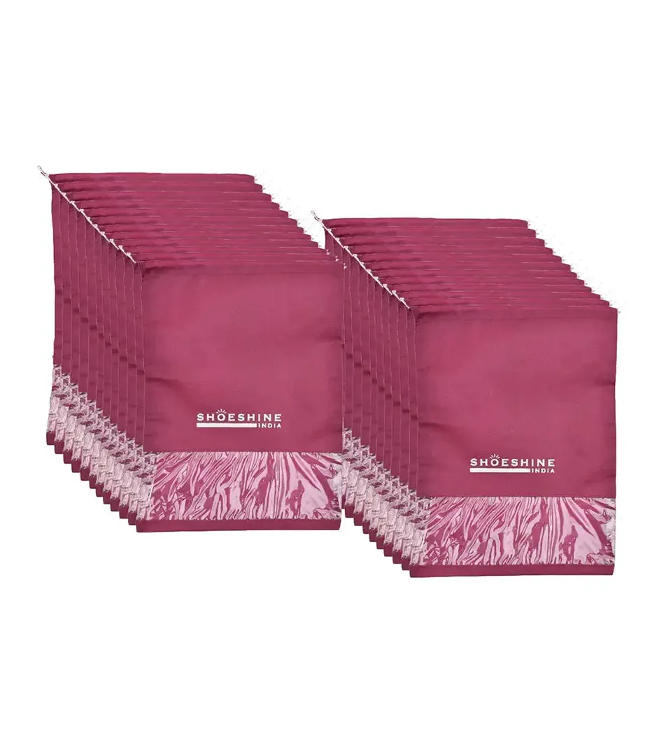 SHOESHINE Shoe Bags (Pack of 6) Travel Shoe Pouch - Maroon