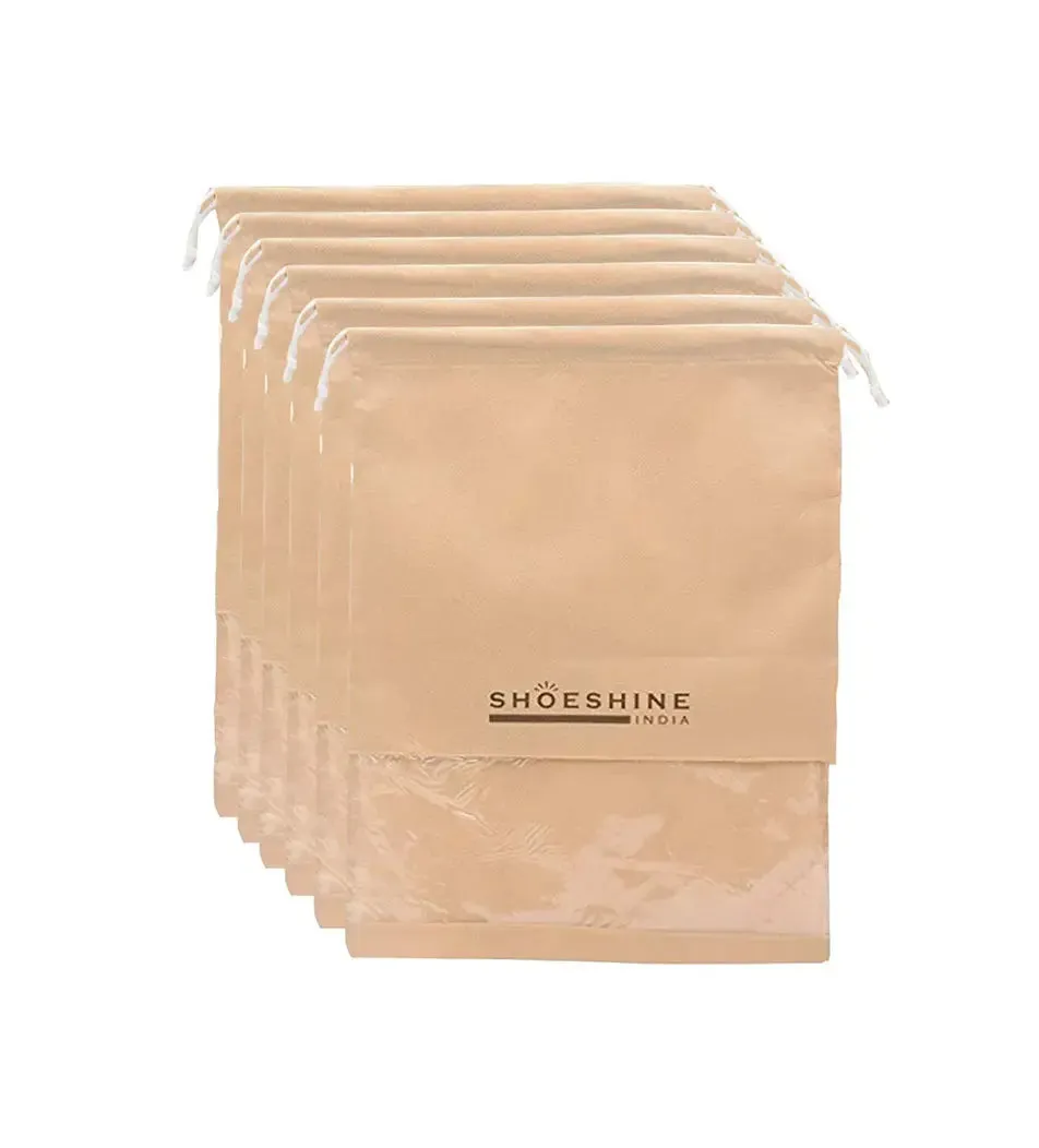 SHOESHINE Shoe Bags (Pack of 6) Travel Shoe Pouch - Maroon