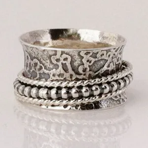 Silver Beaded Dogwood Ring